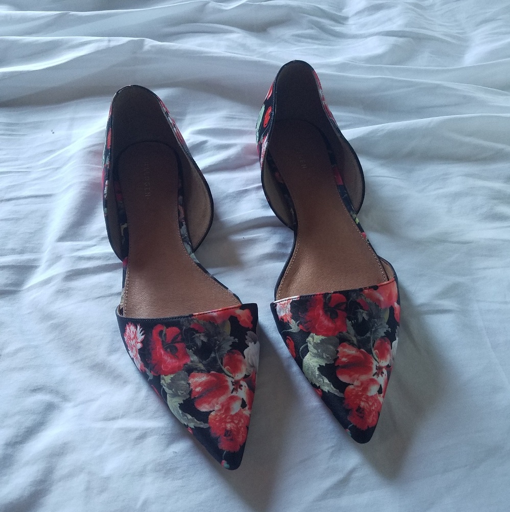 Floral D'Orsay flats
